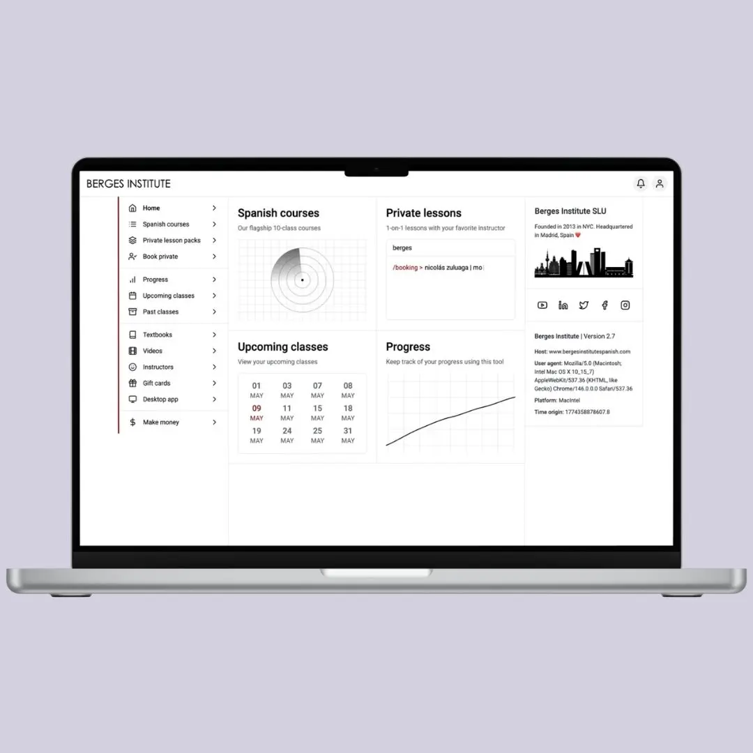 A laptop at the Berges Institute office